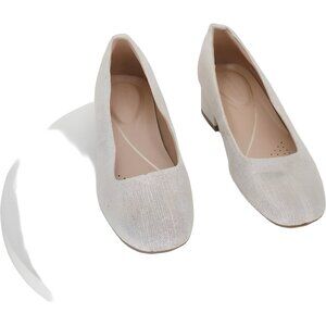 Easy Spirit Jain eFlex Linen Block Heel Pumps Light Natural Gold US 8M